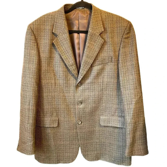 Zylos Gold George Machado Cashmere Wool Blend 3 Button Suit Blazer Mens 44R - Picture 9 of 9